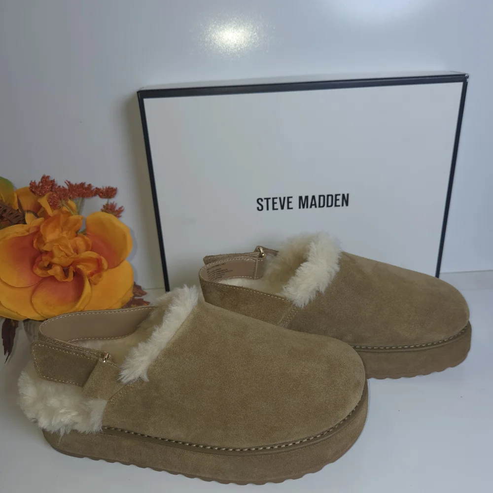 Steve Madden Tan Suede Slip-On Shoes - Picture 7 of 10